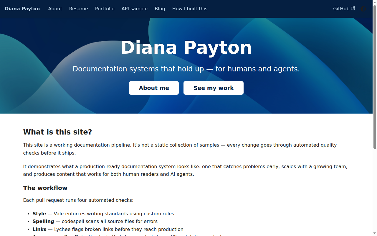 Screenshot of the homepage at a 1280 by 800 desktop viewport